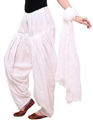 white cotton salwar salwars - 12808795 - Standard Image - 2