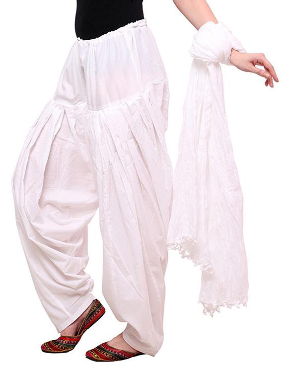 white cotton salwar salwars - 12808795 - Zoom Image - 2