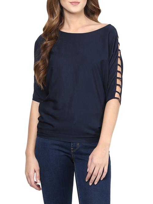 navy blue polyester regular top - 12815298 - Very Small Image - 1