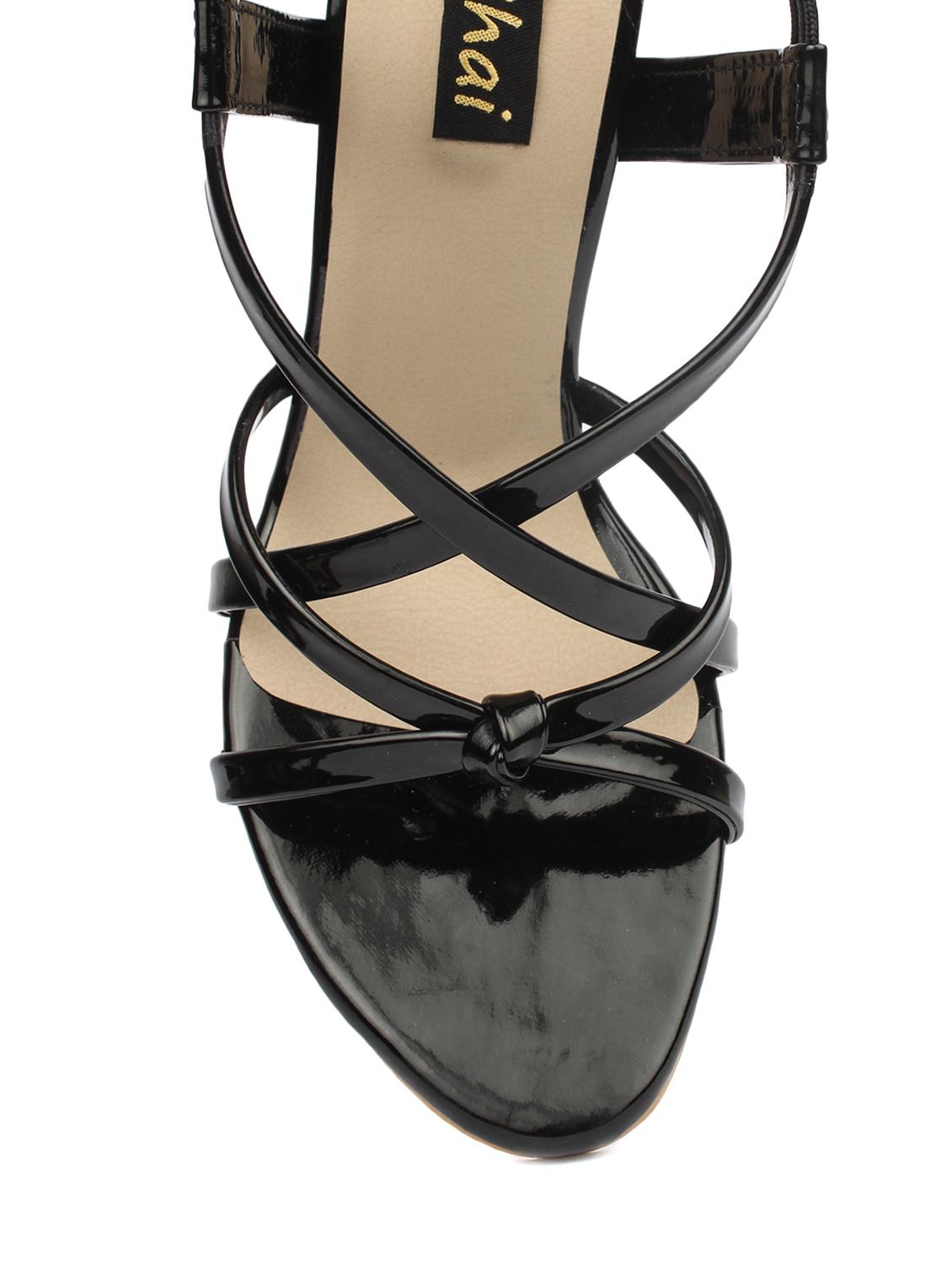 black leatherette back strap sandals - 12815844 - Zoom Image - 5