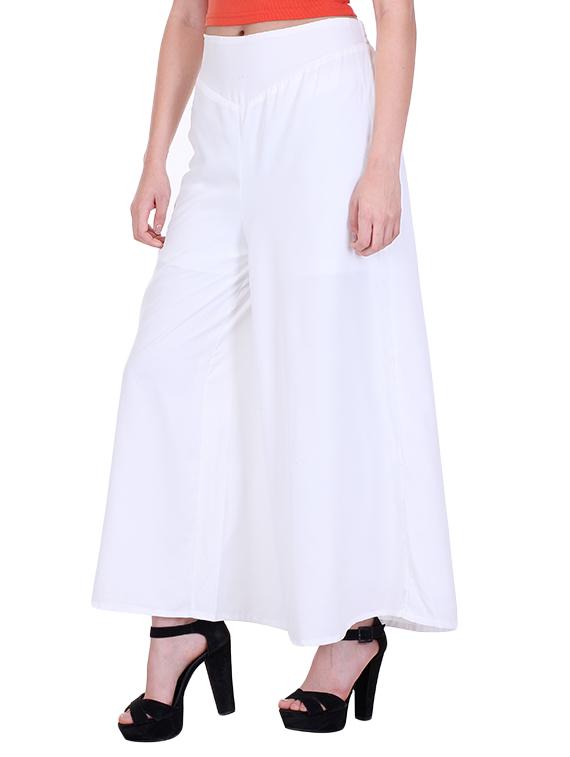 white crepe palazzos - 12816348 - Zoom Image - 2