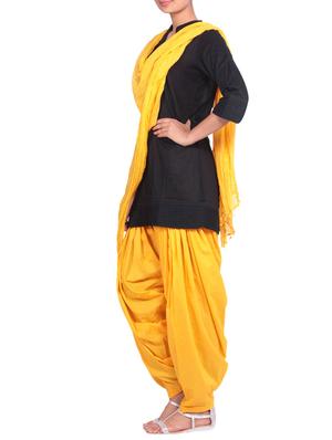 yellow cotton salwar with dupatta - 12819280 - Standard Image - 2