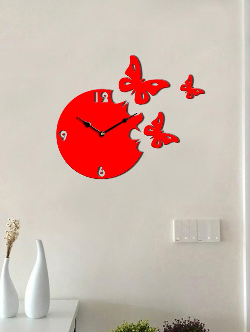 Sehaz Artworks Moon Butterfly Red_Black Wall Clocks - 12820798 - Zoom Image - 2
