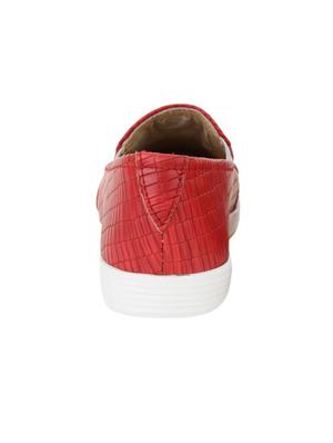 red leather plimsolls casual shoes - 12821553 - Standard Image - 2