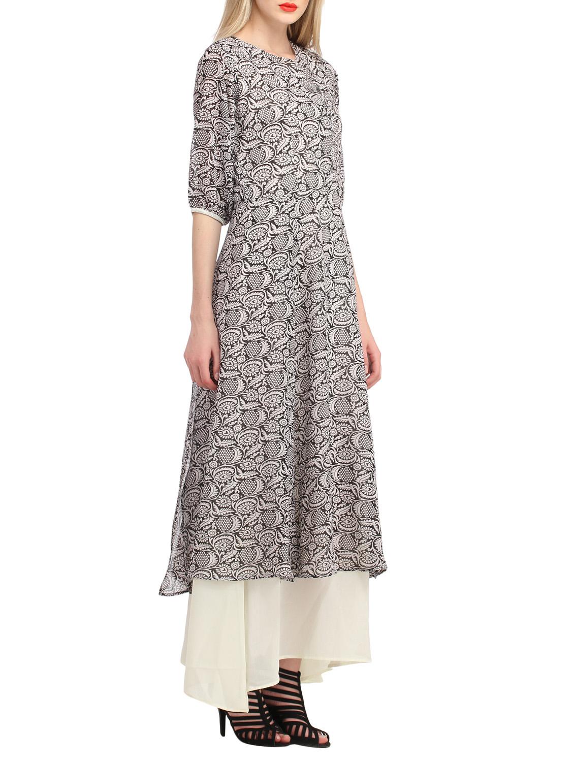 layered printed maxi dress - 12821685 - Zoom Image - 2