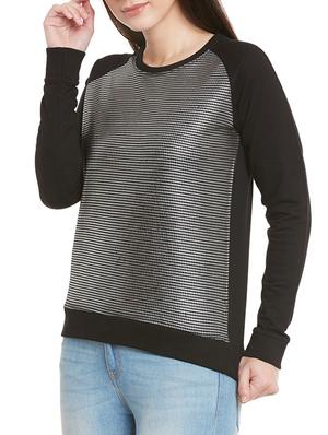 black printed cotton sweatshirt - 12822746 - Standard Image - 2