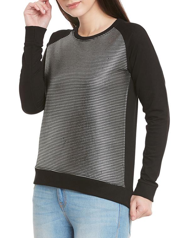 black printed cotton sweatshirt - 12822746 - Zoom Image - 2
