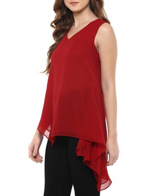 v-neck asymmetric top - 12822837 - Standard Image - 2