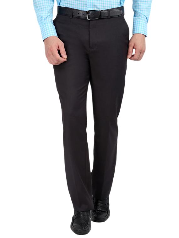 black set of 2 polyester flat front trousers formal trouser - 12823771 - Zoom Image - 5