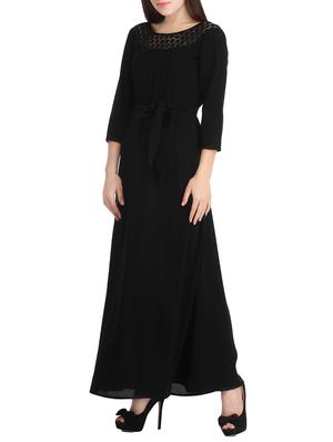 tie knot front laced panel maxi dress - 12827160 - Standard Image - 2