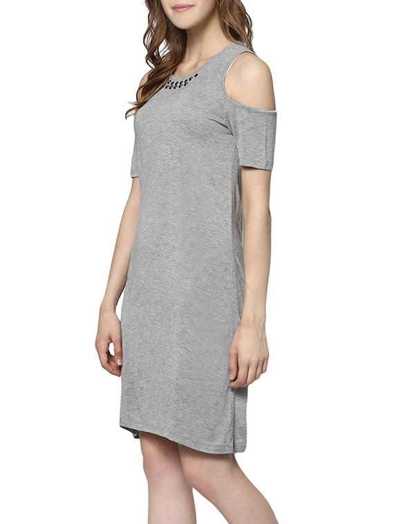 grey embellished cotton dress - 12829076 - Zoom Image - 2