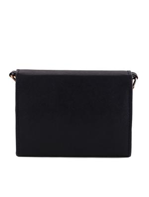 black synthetic leather sling bag - 12829988 - Standard Image - 2