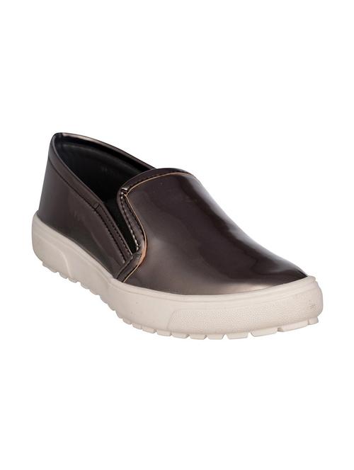 grey faux leather plimsolls casual shoes - 12832638 - Standard Image - 1