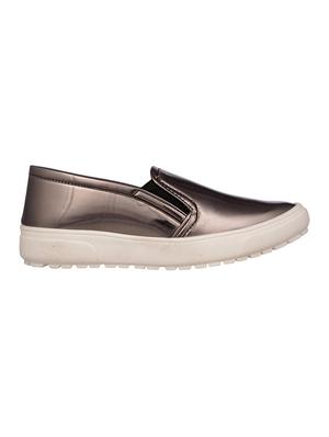 grey faux leather plimsolls casual shoes - 12832638 - Standard Image - 2