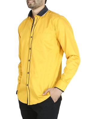 yellow cotton casual shirt - 12844153 - Standard Image - 2