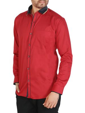 red cotton casual shirt - 12844154 - Standard Image - 2