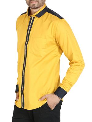 yellow cotton casual shirt - 12844164 - Standard Image - 2