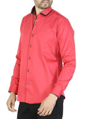 red cotton casual shirt - 12844167 - Standard Image - 2