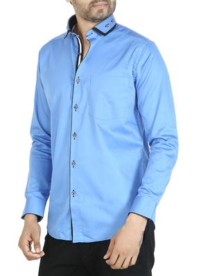 blue cotton casual shirt - 12844173 - Standard Image - 2