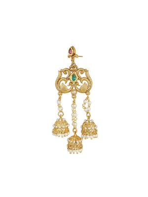 golden metal chandelier earrings - 12844907 - Standard Image - 2