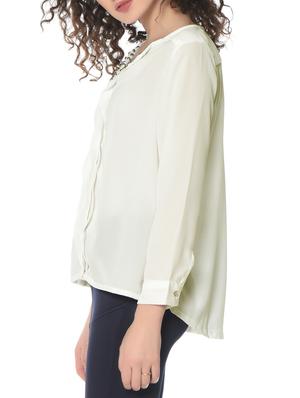 lapel embellished shirt - 12846333 - Standard Image - 2