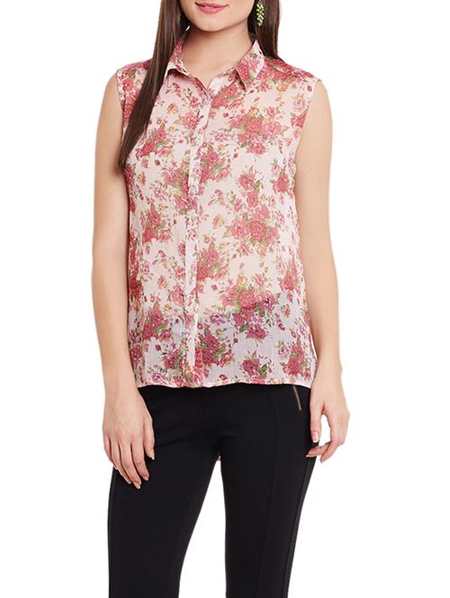 floral high-low shirt - 12846352 - Standard Image - 1