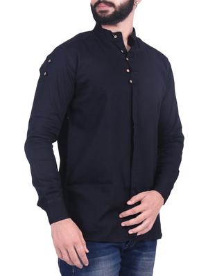 black cotton casual shirt - 12850315 - Standard Image - 2