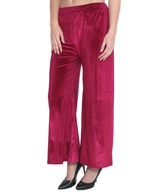 maroon velvet palazzo - 12854151 - Standard Image - 2