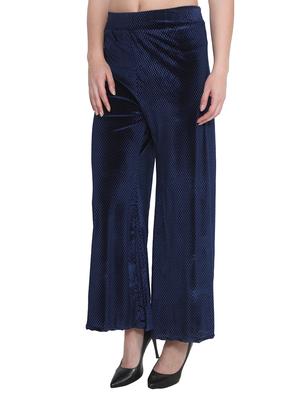navy blue velvet palazzos - 12854152 - Standard Image - 2