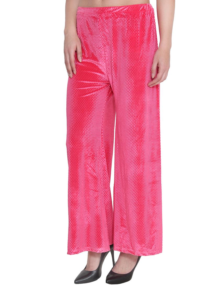 pink velvet palazzos - 12854153 - Zoom Image - 2