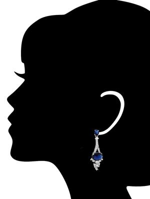 blue metal drop earrings - 12866741 - Standard Image - 2