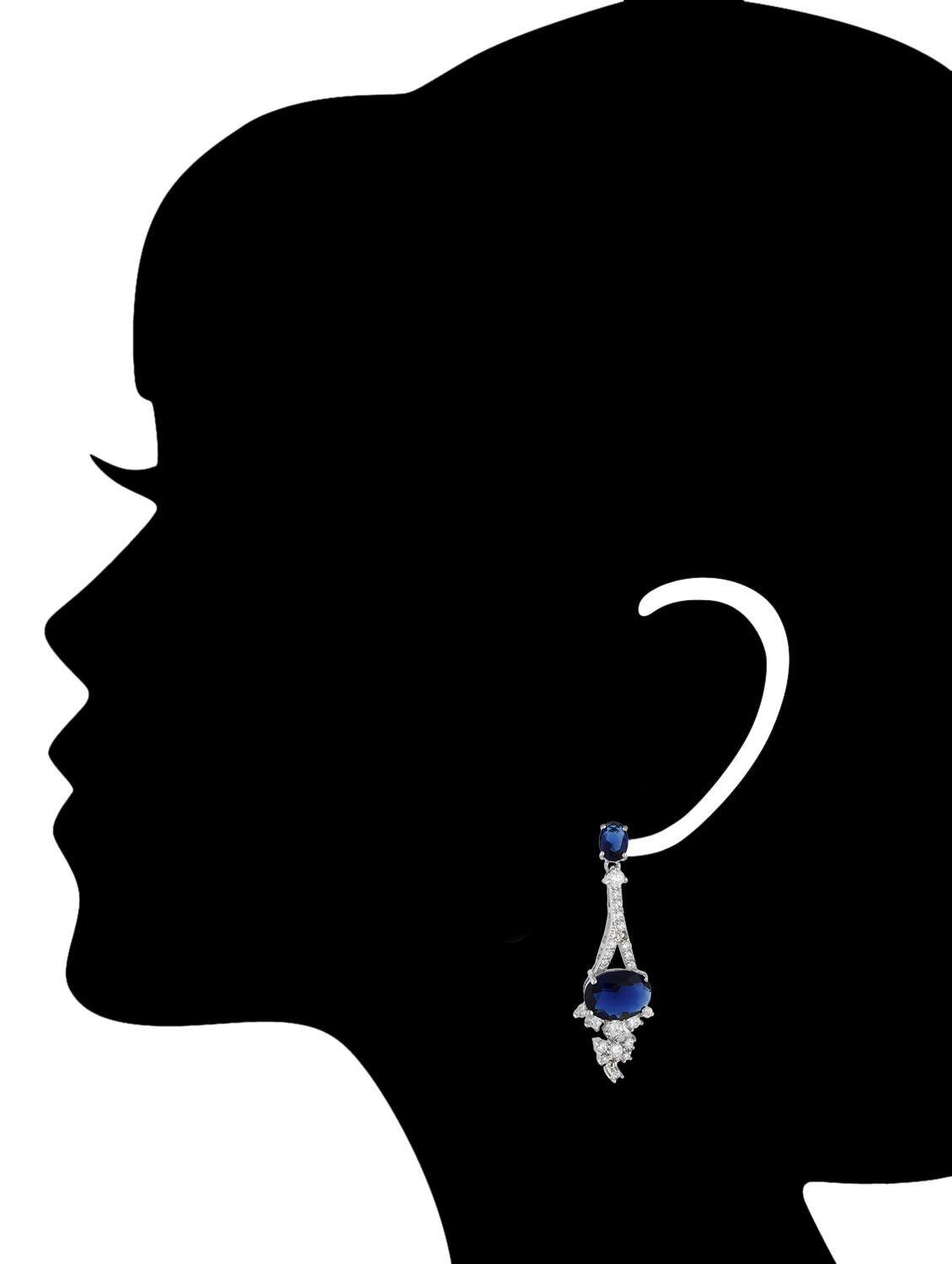 blue metal drop earrings - 12866741 - Zoom Image - 2