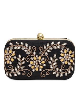 black embellished polyester box clutch - 1286760 - Standard Image - 2