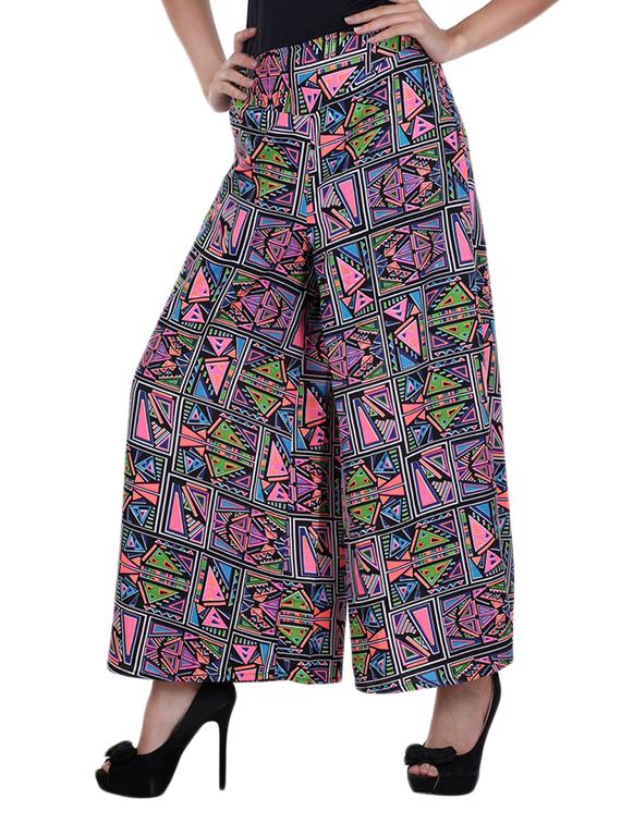 multicolored printed crepe palazzo - 12880200 - Zoom Image - 2