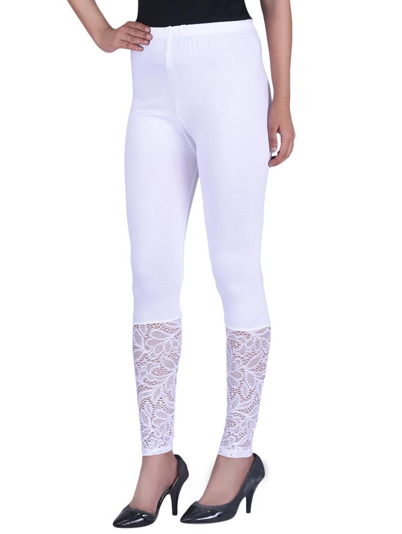 white viscose leggings - 12891383 - Zoom Image - 2