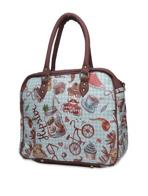 brown printed faux leather laptop bag - 1290609 - Standard Image - 2
