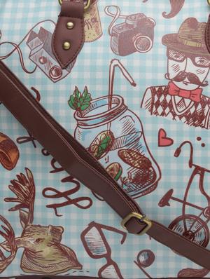 brown printed faux leather laptop bag - 1290609 - Standard Image - 5