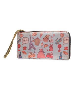 grey printed poly satin wallet - 1290623 - Standard Image - 2