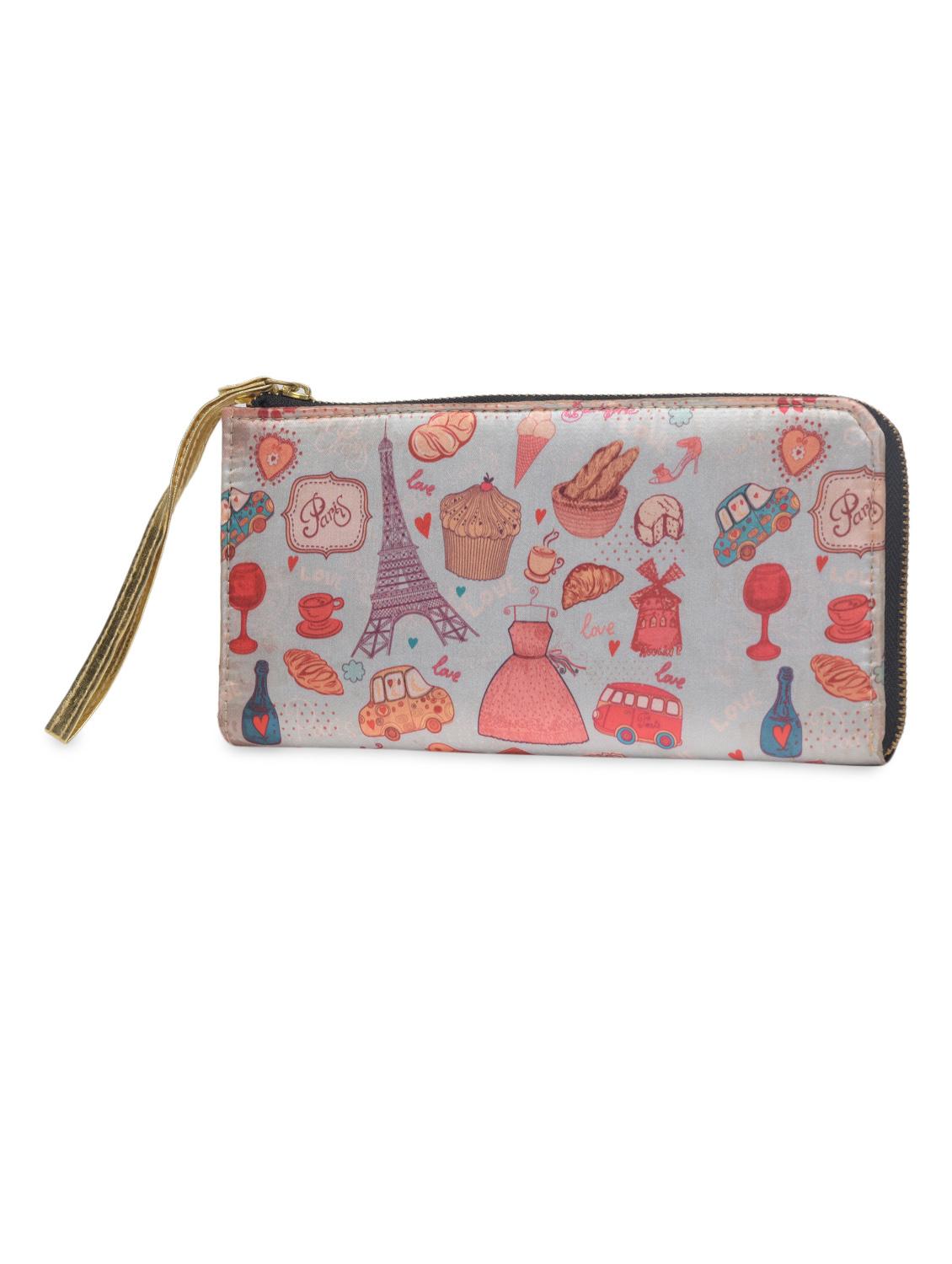 grey printed poly satin wallet - 1290623 - Zoom Image - 2