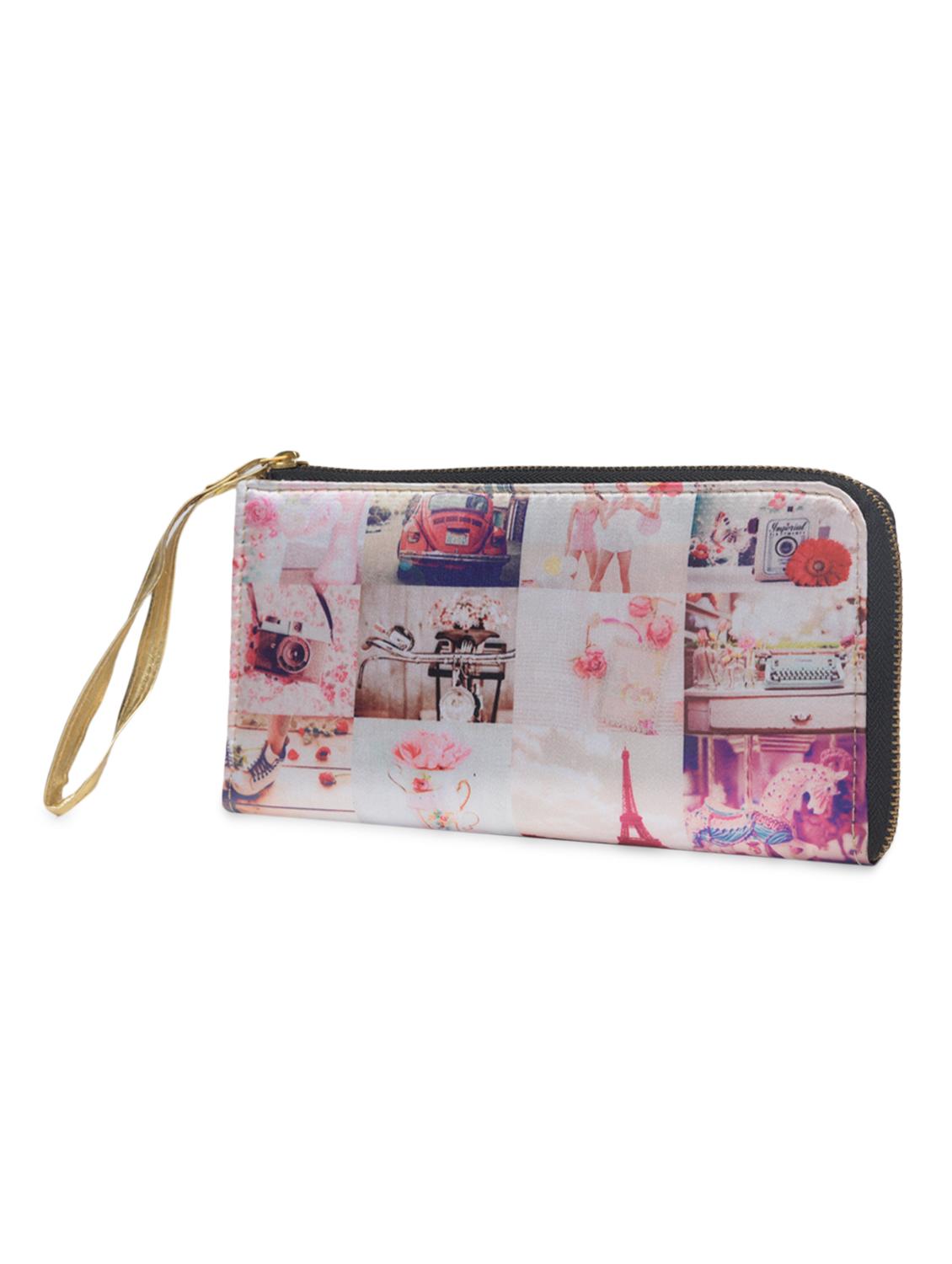 off white printed poly satin wallet - 1290624 - Zoom Image - 2