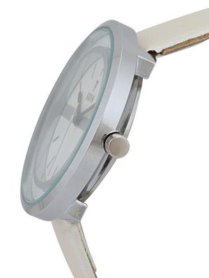 WHITE LEATHER STRAP ANALOG WATCH - 12907817 - Standard Image - 2