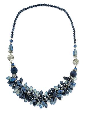 Crystal Collection Stones Embellished Blue long Necklace - 12908868 - Standard Image - 2