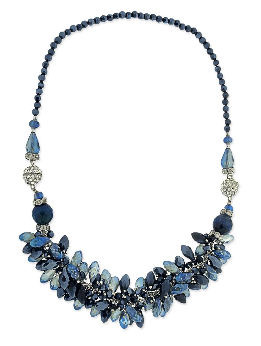 Crystal Collection Stones Embellished Blue long Necklace - 12908868 - Zoom Image - 2