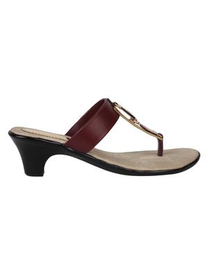 maroon leatherette sandals - 12911323 - Standard Image - 2