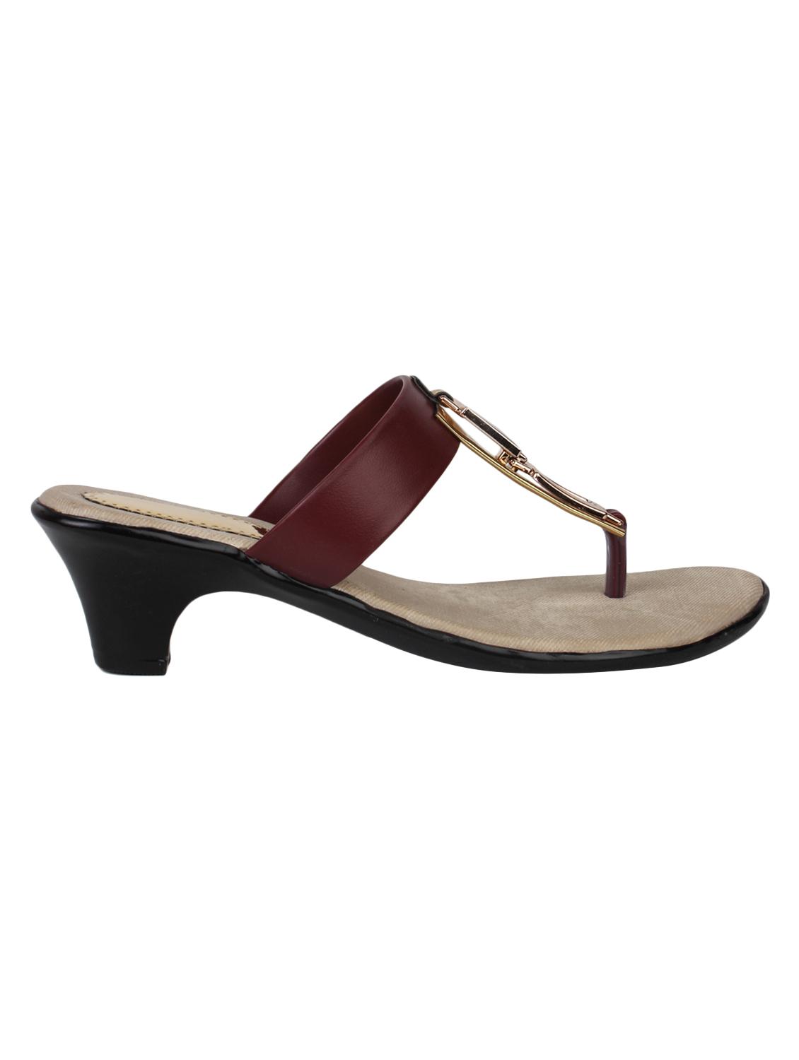 maroon leatherette sandals - 12911323 - Zoom Image - 2