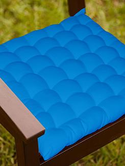 Lushomes Dark Blue Comfy Cotton Chair Cushion with 36 knots & 4 tie backs available at Limeroad for Rs.399