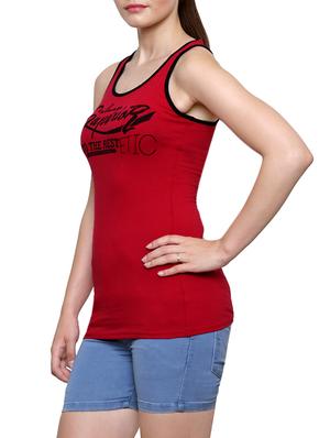racer back slogan print tank tee - 12915906 - Standard Image - 2