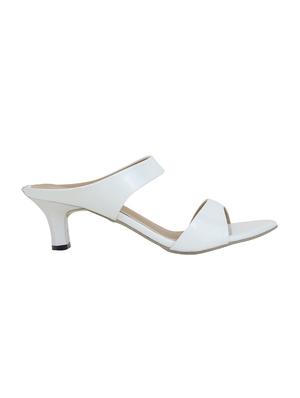 white leatherette slip on sandals - 12917425 - Standard Image - 2