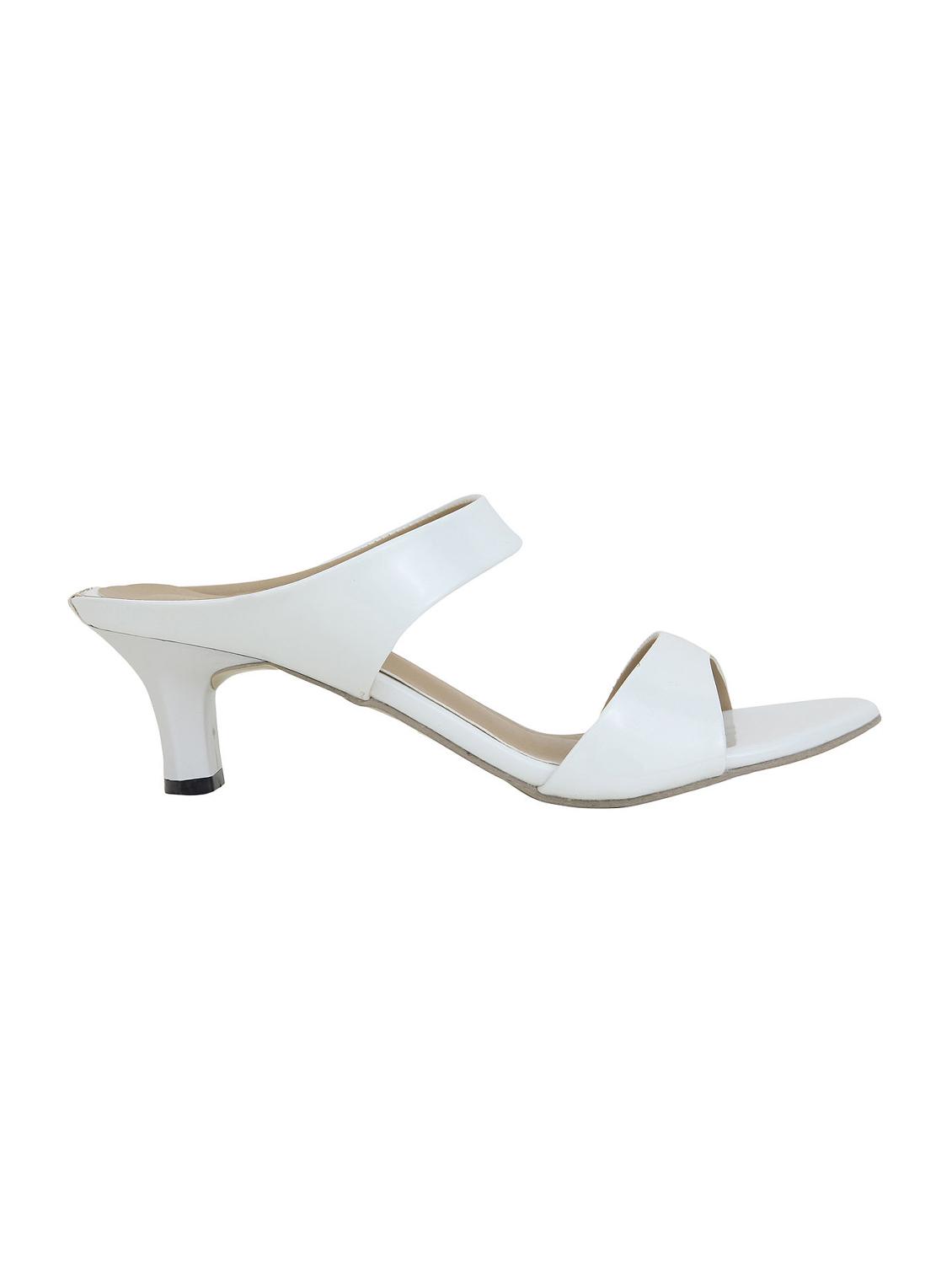 white leatherette slip on sandals - 12917425 - Zoom Image - 2