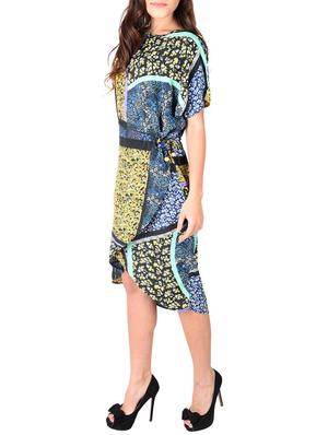 blue printed crepe dress - 12920217 - Standard Image - 2